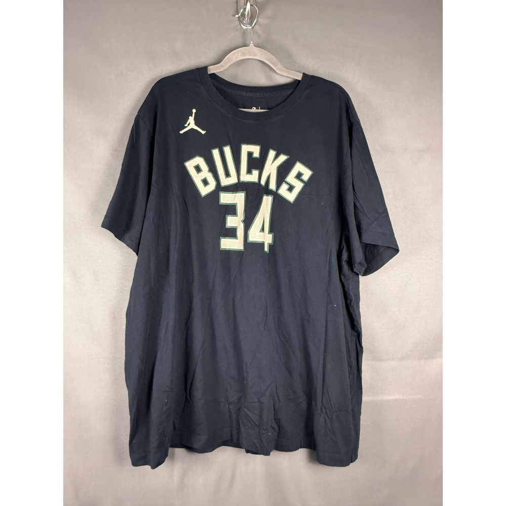 Nike Milwaukee Bucks Giannis Antetokounmpo Mens 3XL Black NBA T-Shirt DV5783-015